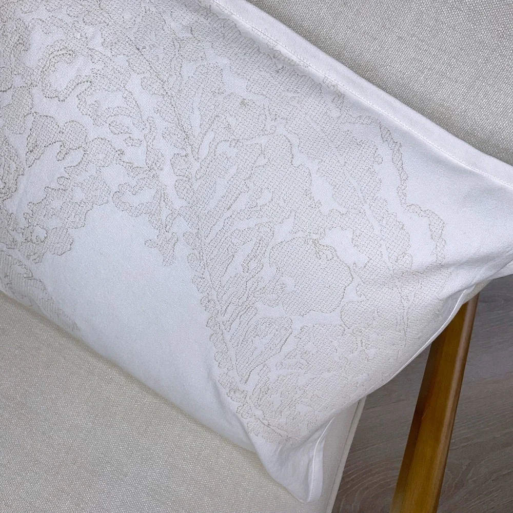 Lauren Ralph Lauren Allie Embroidery Cream 15x20 Feather‎ Pillow NWT $170